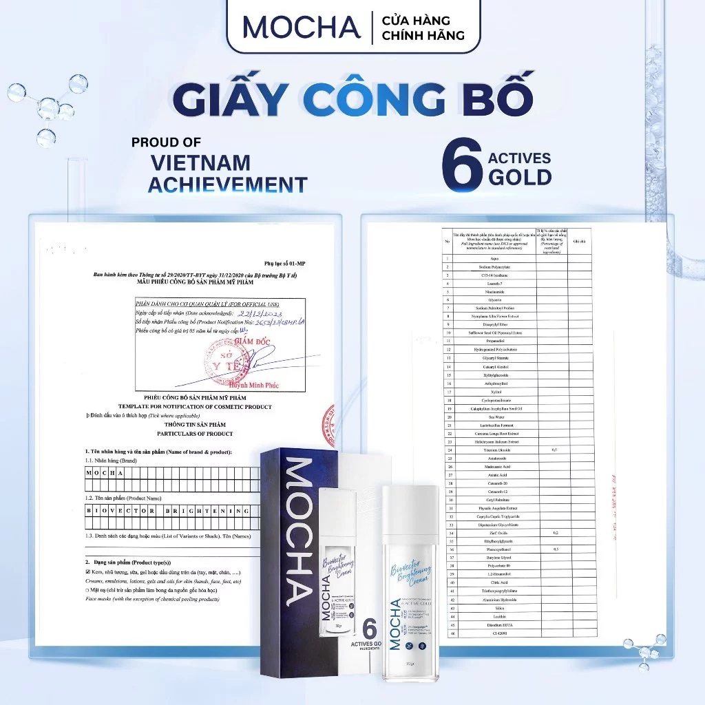 Kem dưỡng trắng da Biovector Mocha