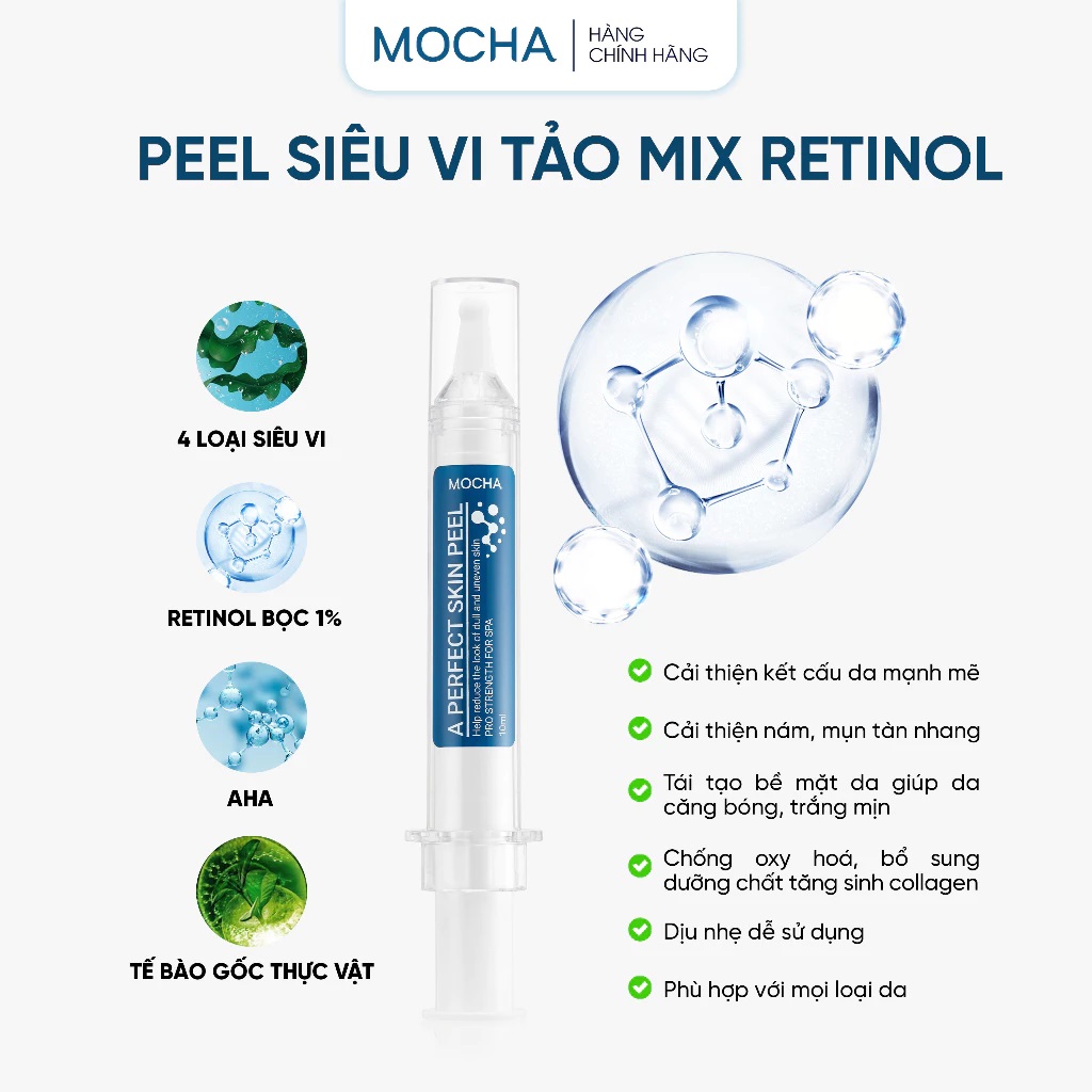 Peel da siêu vi tảo mix Retinol Mocha